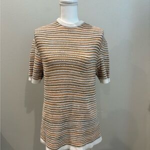 Striped Brown and White Women's Top